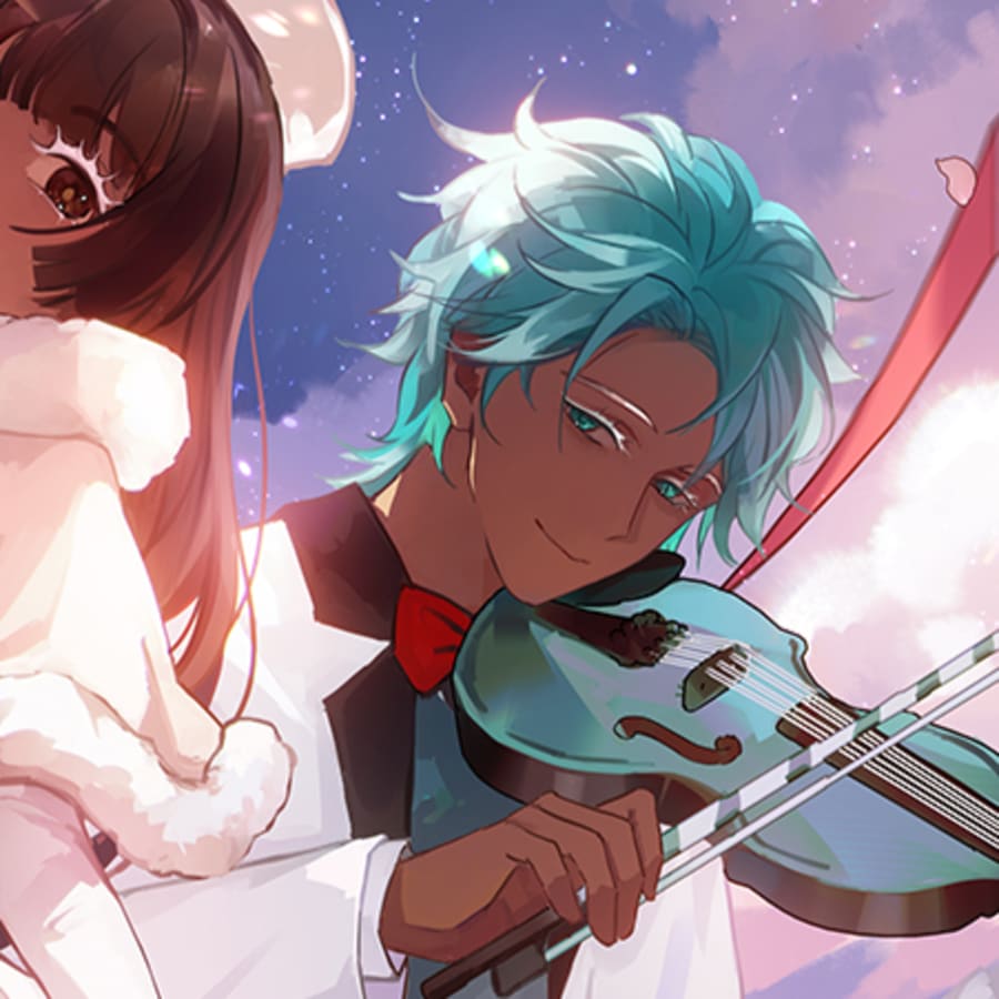 Anime matching profile picture pair titled “Winter Serenade Pair”, right side
