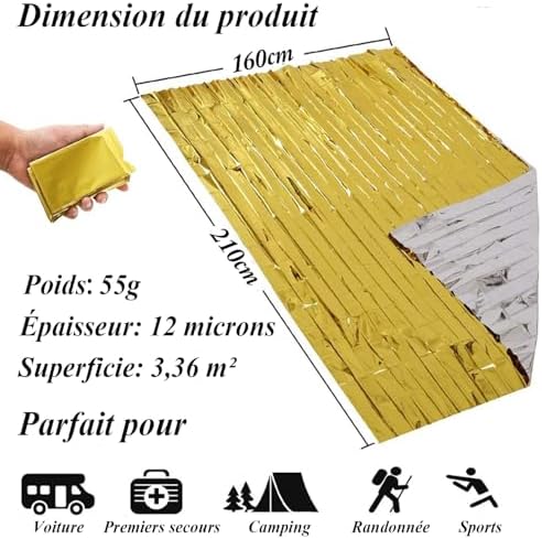 Vue 2 de Honyao Couverture De Survie