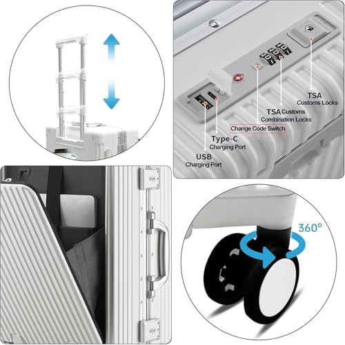 Vue 2 de Lanmou Valise Cabine Valise