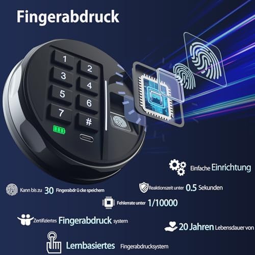 Vue 3 de Grimtron Coffrefort Biometrique Coffrefort