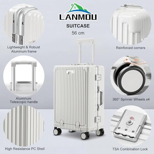 Vue 4 de Lanmou Valise Cabine Valise