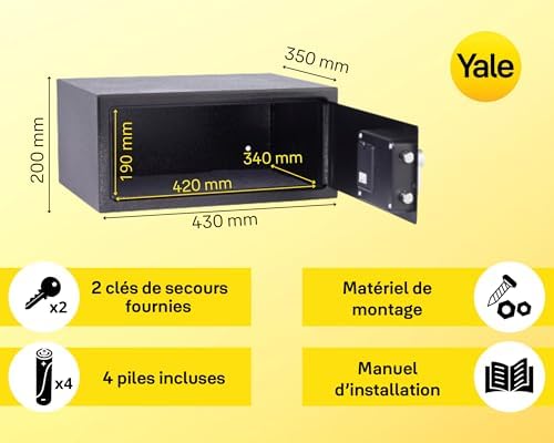 Vue 3 de Yale Coffrefort Electronique Format