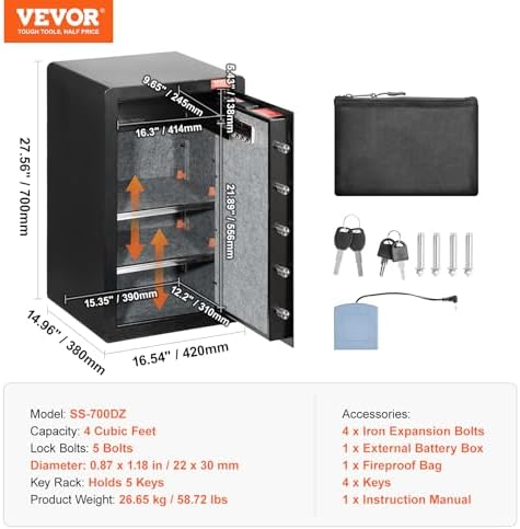 Vue 7 de Vevor Coffrefort Porte