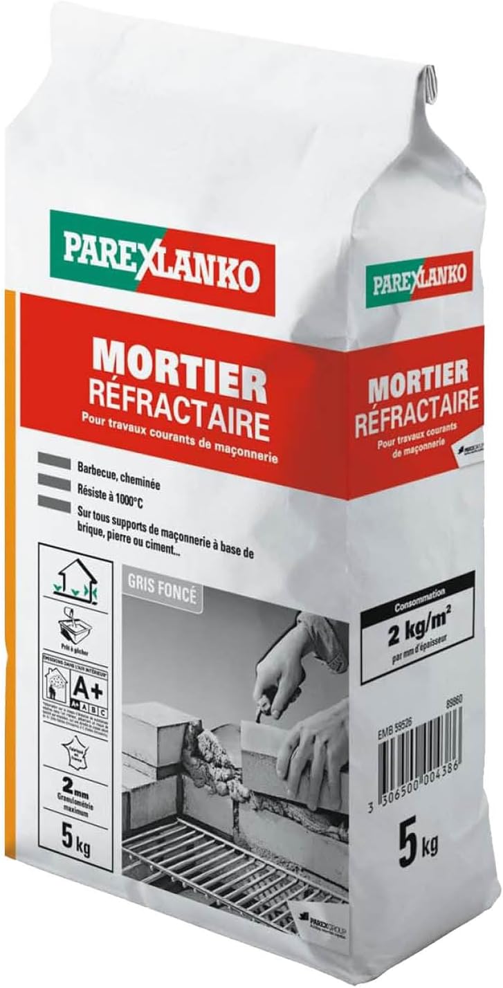 Parexlanko Mortier Refractaire Gris