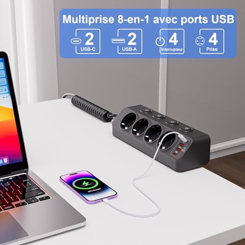 Vue 2 de Multiprise Bureau Securisee Multiprise