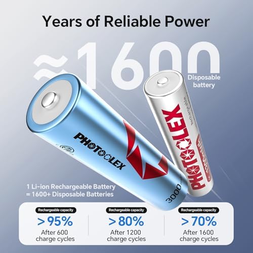 Vue 4 de Photoolex Piles Rechargeables Aa