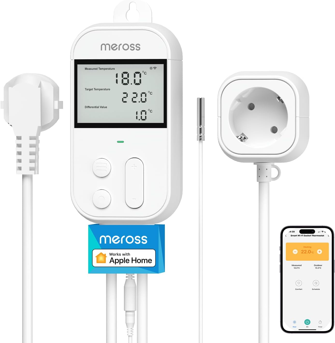 Meross Prise Thermostat Connectee