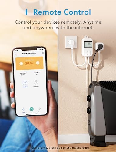 Vue 4 de Meross Prise Thermostat Connectee