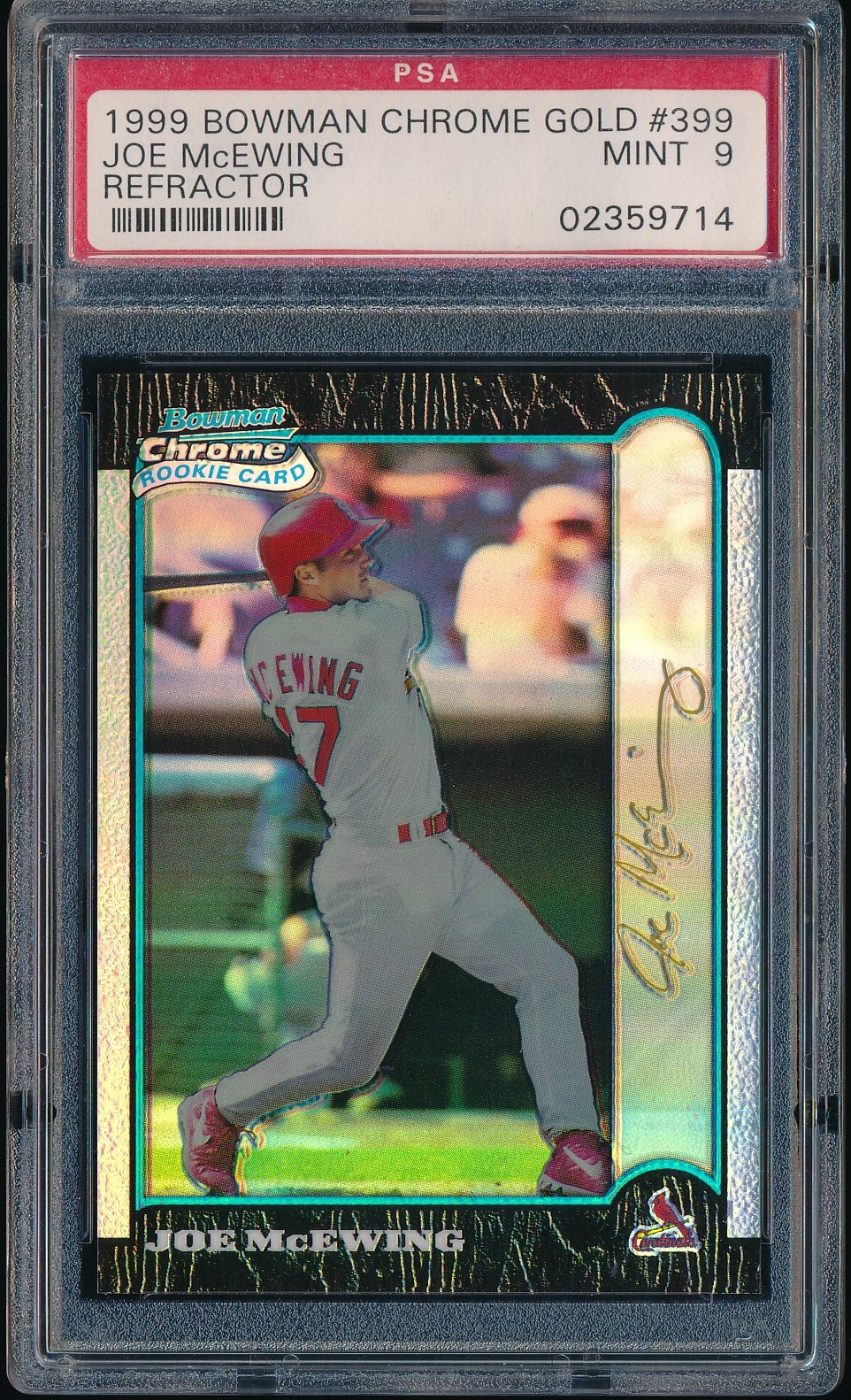 1999 Bowman Chrome Joe McEwing Gold Refractor 1/25 #399 PSA 9