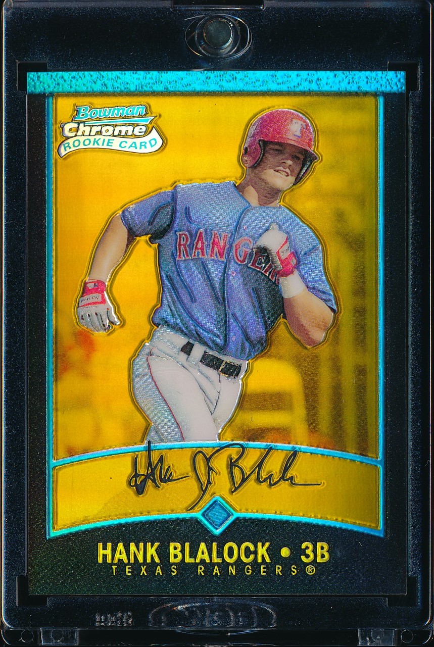 2001 Bowman Chrome Hank Blalock Gold Refractor 34/99 #116
