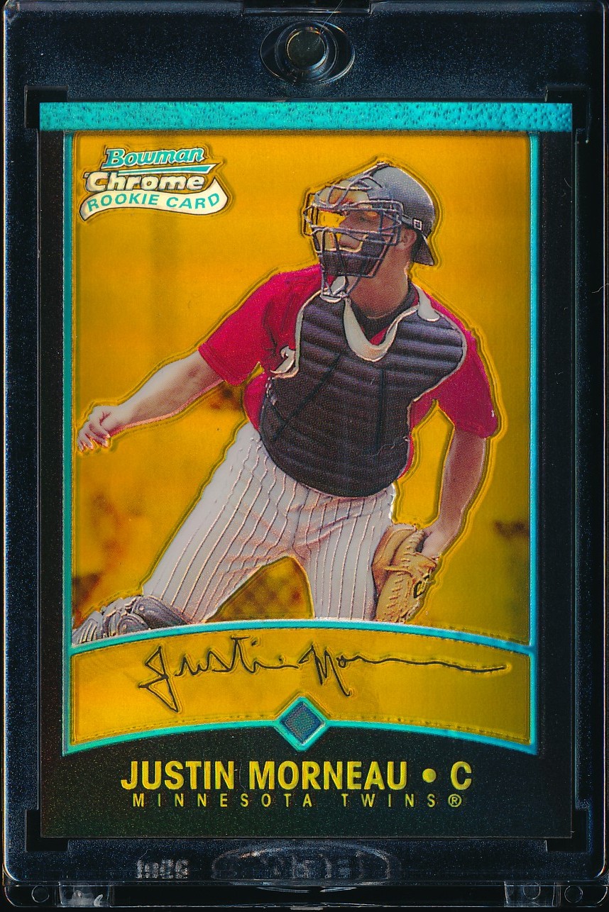 2001 Bowman Chrome Justin Morneau Gold Refractor 90/99 #169