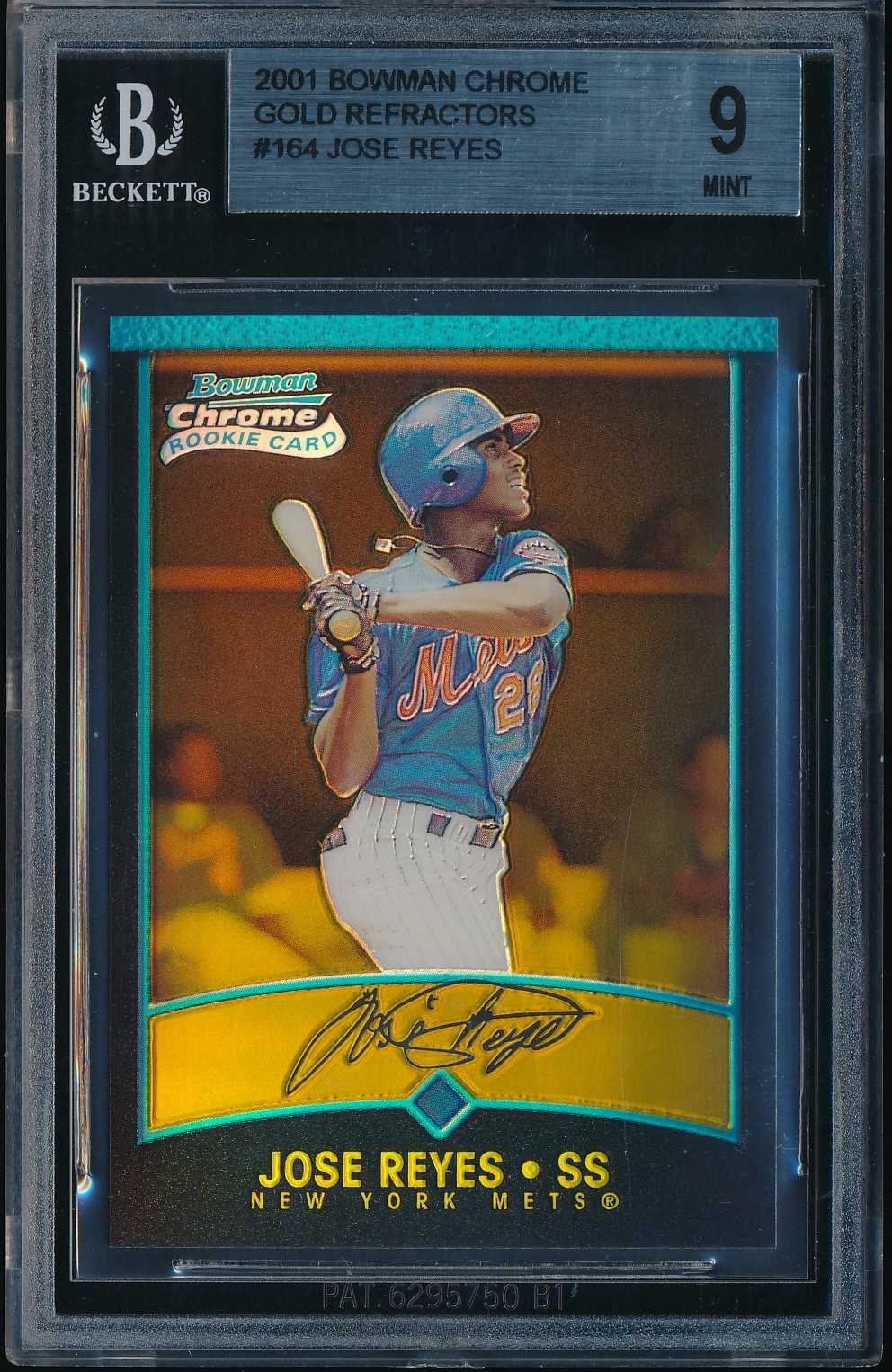 2001 Bowman Chrome Jose Reyes Gold Refractor 37/99 #164 BGS 9