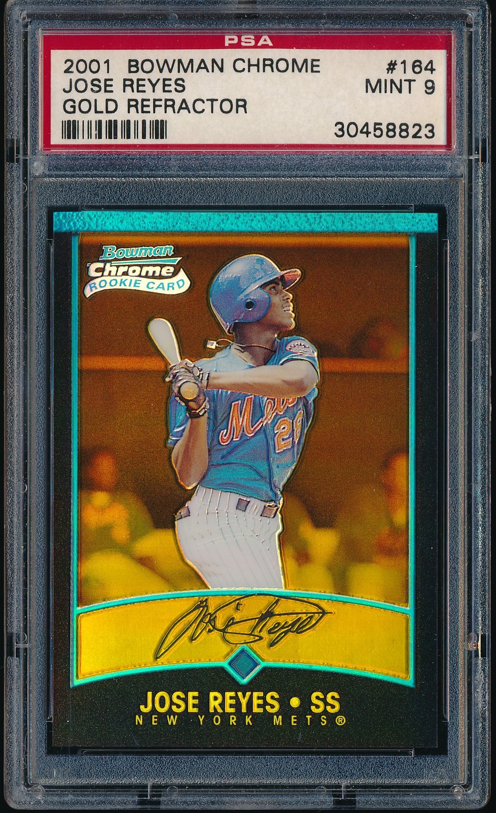 2001 Bowman Chrome Jose Reyes Gold Refractor 06/99 #164 PSA 9