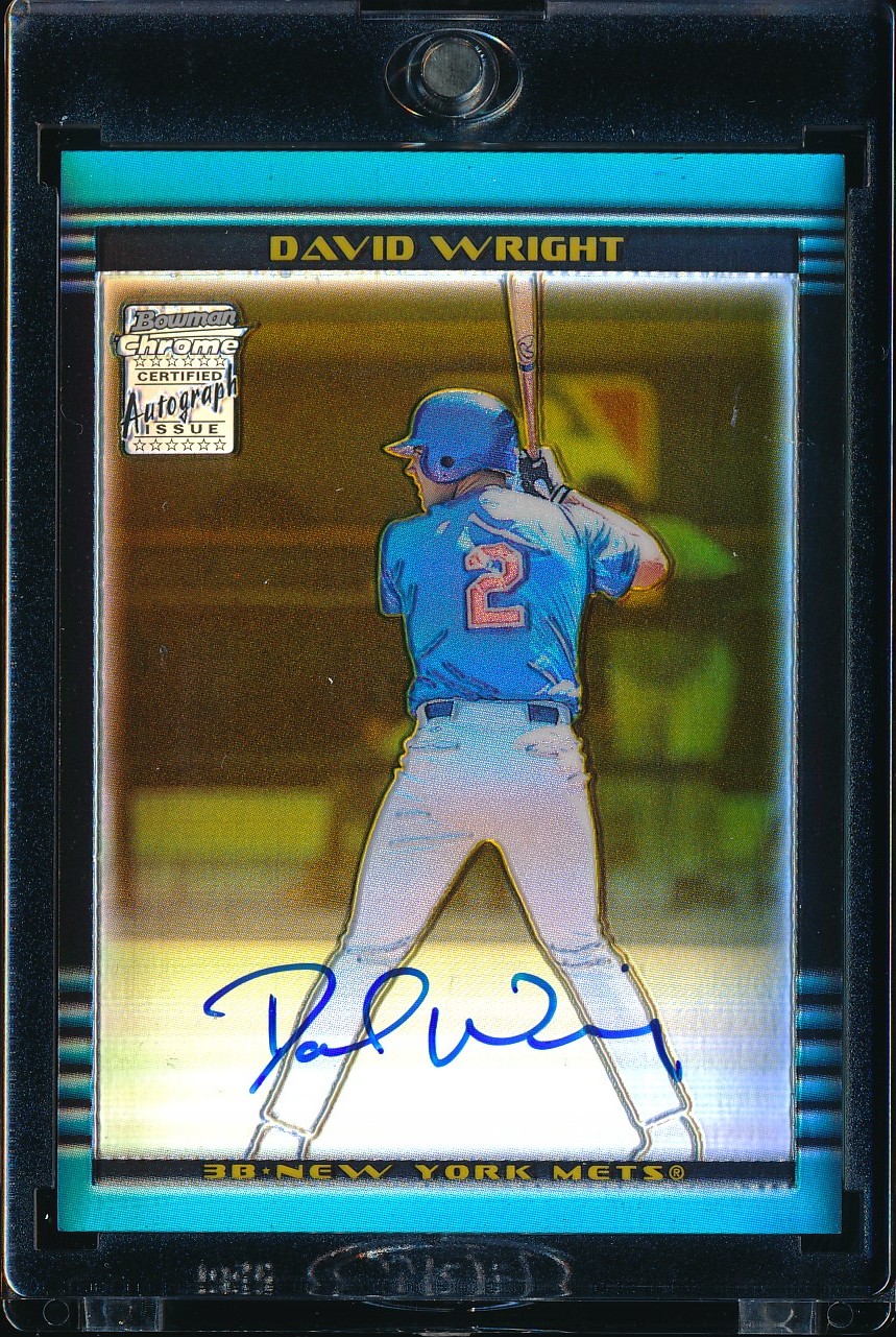 2002 Bowman Chrome David Wright Gold Refractor Auto #385