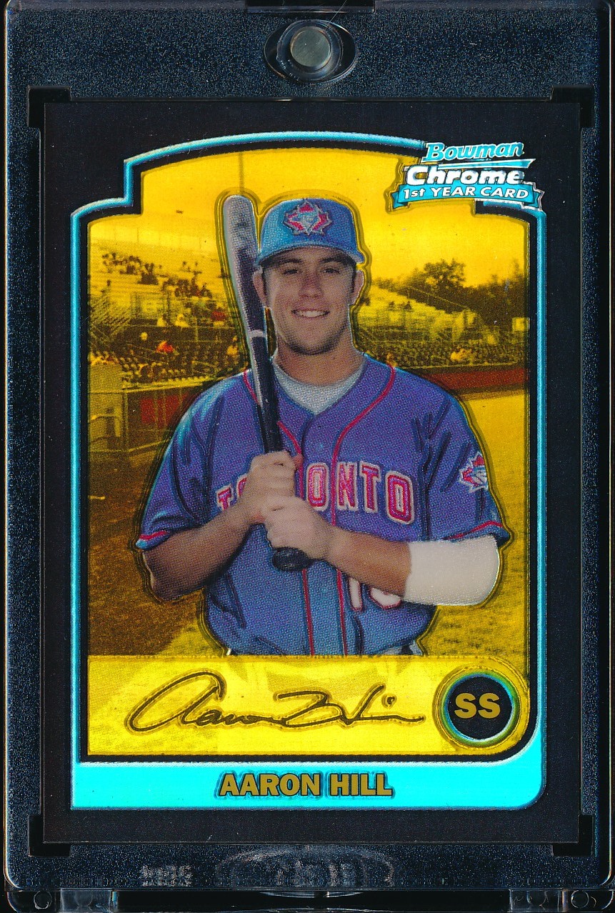 2003 Bowman Chrome Draft Aaron Hill Gold Refractor 45/50 #BDP95