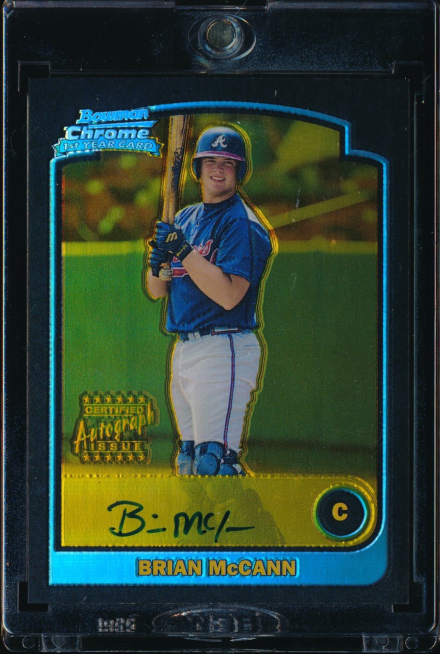 2003 Bowman Chrome Brian McCann Gold Refractor Auto #331