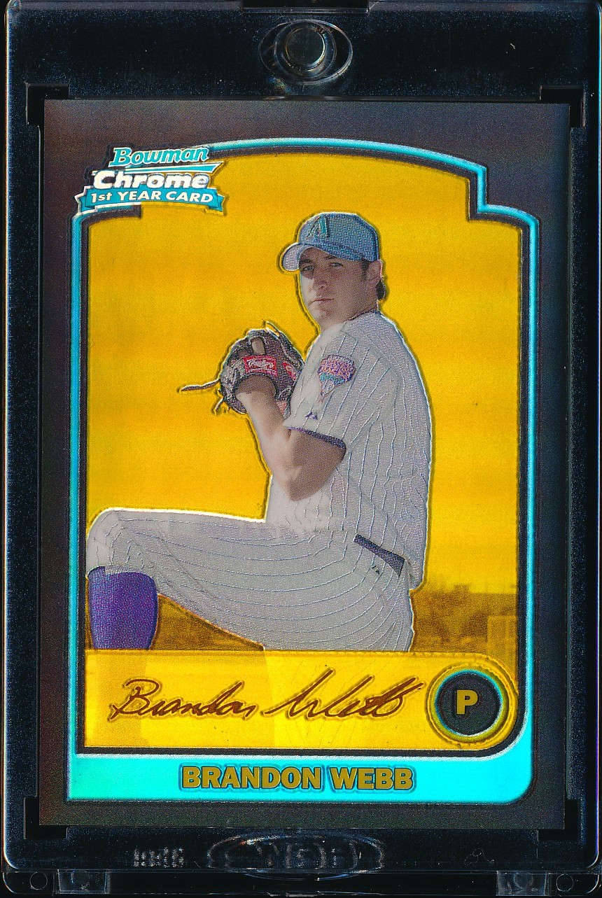 2003 Bowman Chrome Brandon Webb Gold Refractor 38/170 #179