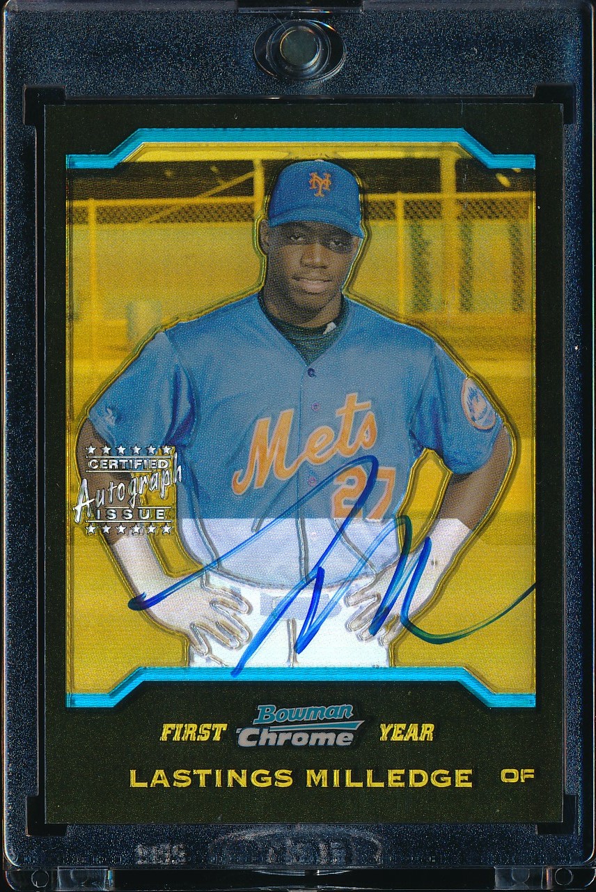 2004 Bowman Chrome Lastings Milledge Gold Refractor Auto #343