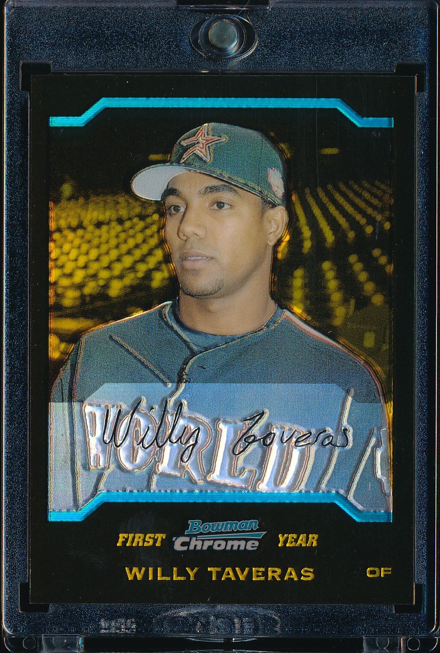 2004 Bowman Chrome Draft Willy Taveras Gold Refractor 7/50 #BDP153