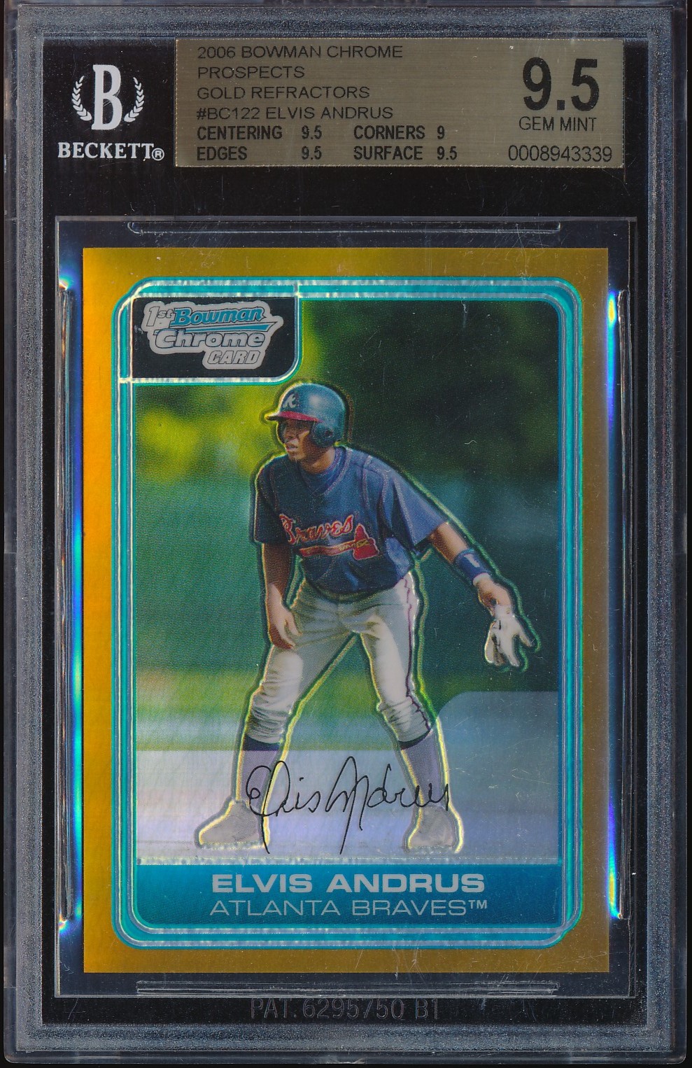 2006 Bowman Chrome Elvis Andrus Gold Refractor 49/50 #BC122 BGS 9.5