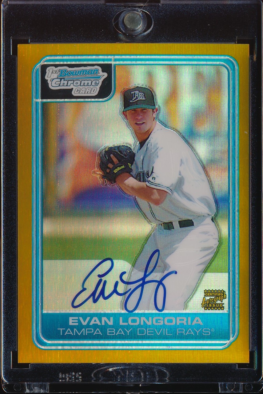 2006 Bowman Chrome Draft Evan Longoria Gold Refractor Auto 26/50 #DP66