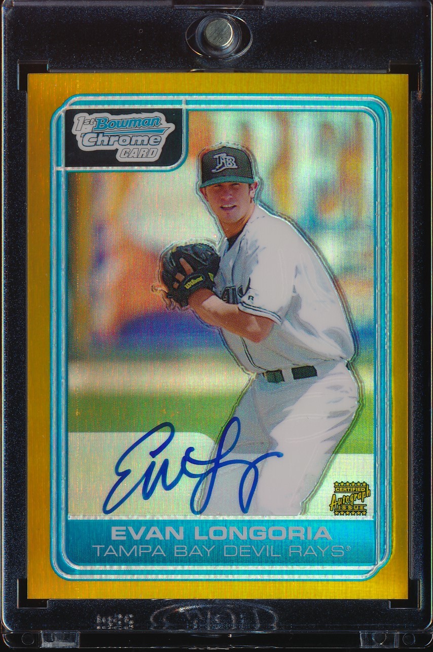 2006 Bowman Chrome Draft Evan Longoria Gold Refractor Auto 34/50 #DP66