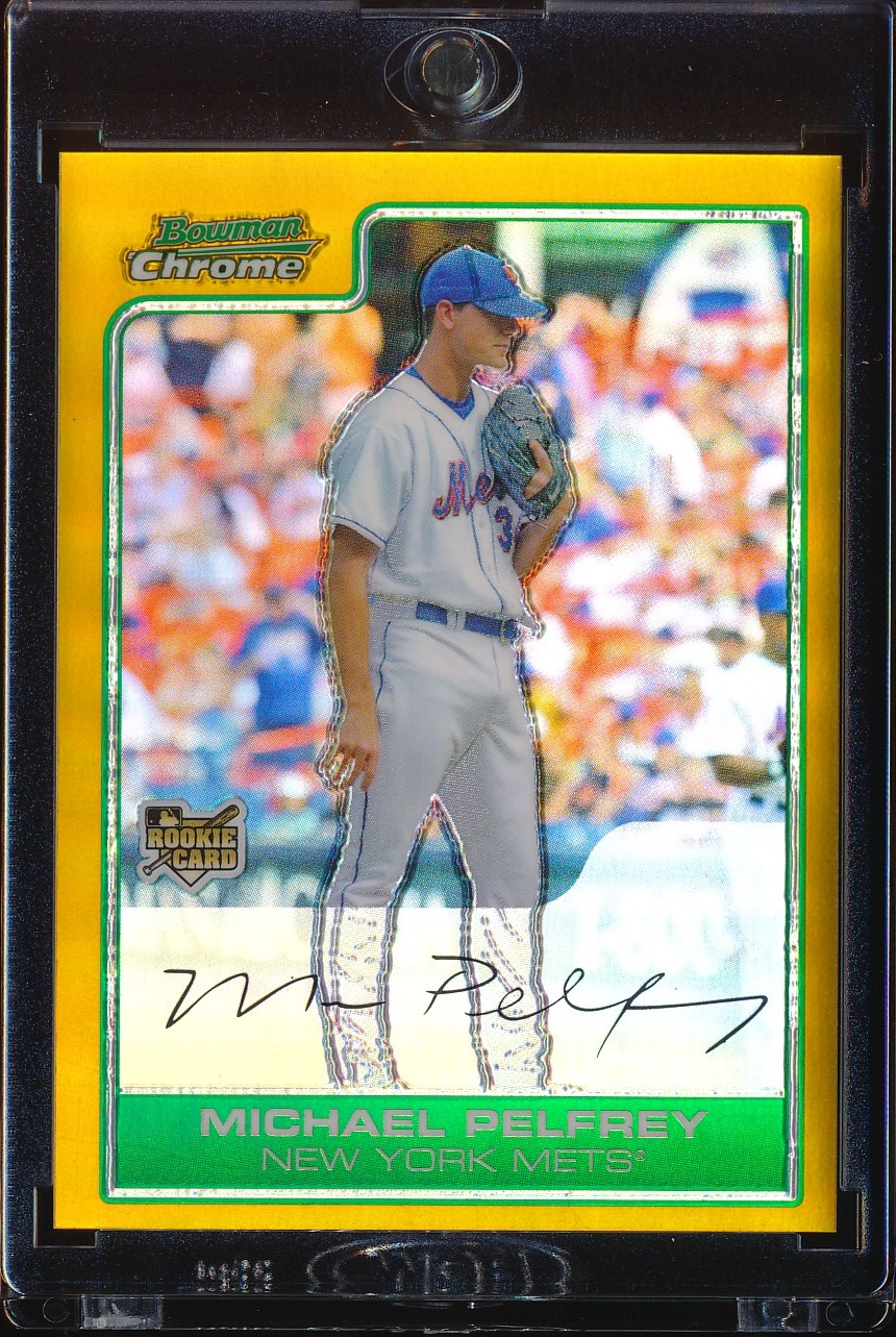 2006 Bowman Chrome Draft Mike Pelfrey Gold Refractor 37/50 #BDP45