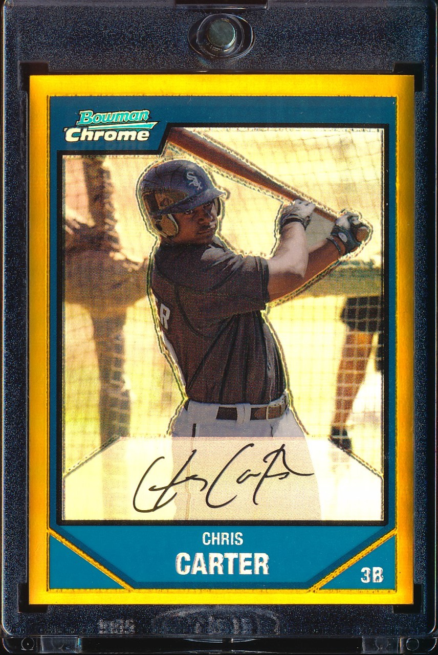 2007 Bowman Chrome Chris Carter Gold Refractor 5/50 #BC210