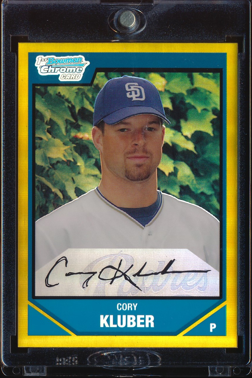 2007 Bowman Chrome Draft Corey Kluber Gold Refractor 9/50 #BDPP29