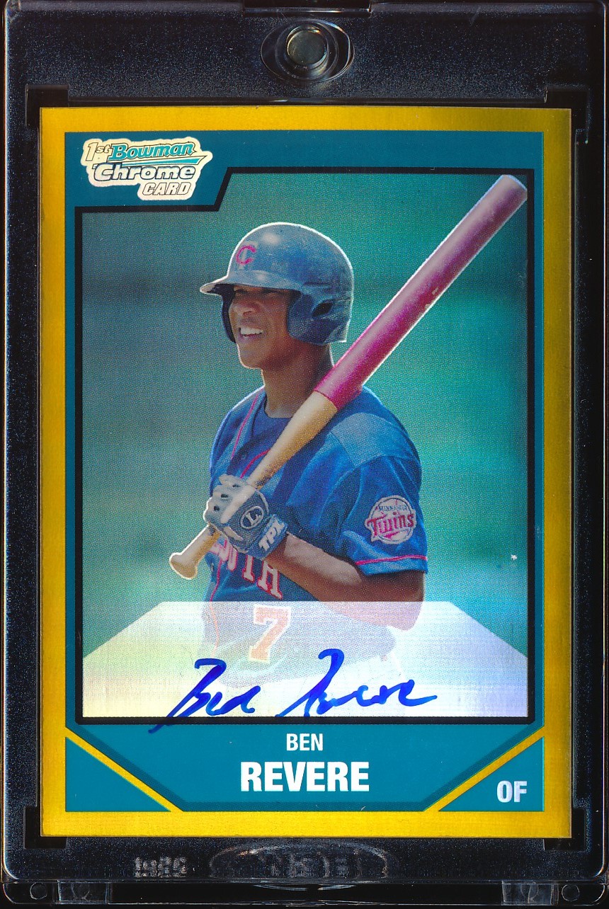 2007 Bowman Chrome Draft Ben Revere Gold Refractor Auto 39/50 #BDPP125
