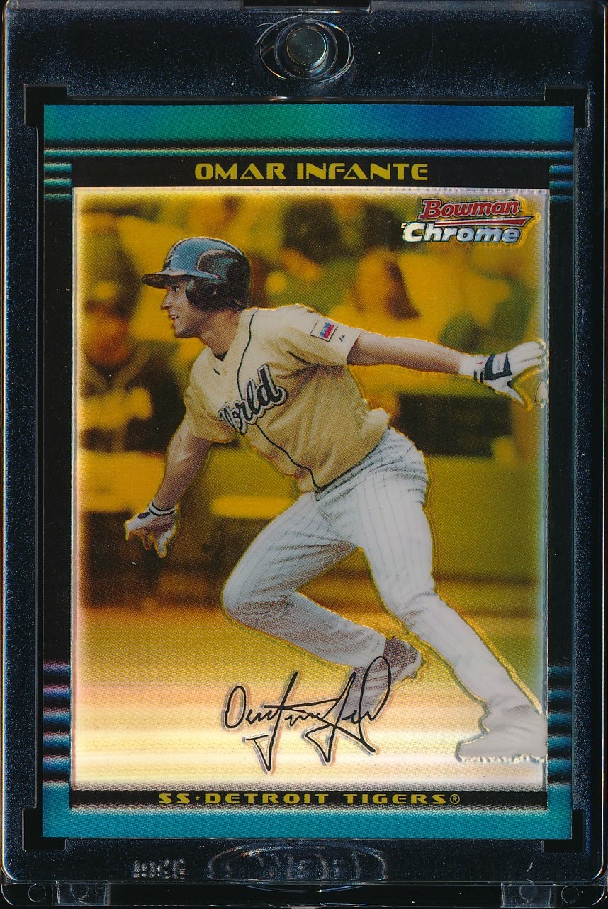 2002 Bowman Chrome Draft Omar Infante Gold Refractor 1/50 #BDP159
