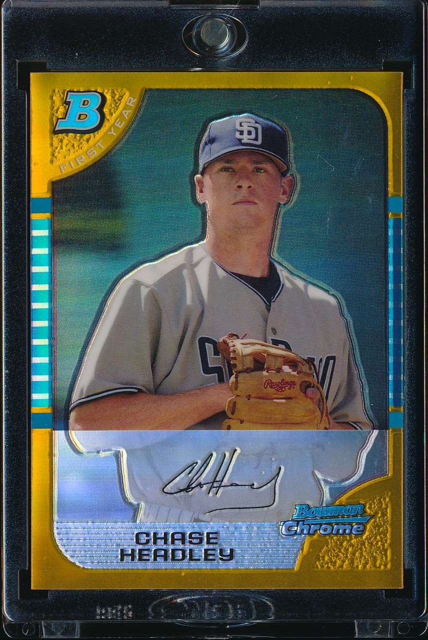 2005 Bowman Chrome Draft Chase Headley Gold Refractor 48/50 #BDP119