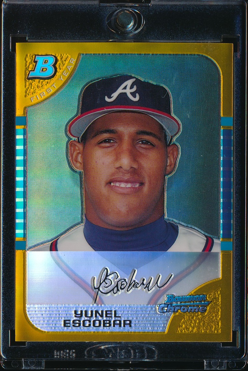 2005 Bowman Chrome Draft Yunel Escobar Gold Refractor 13/50 #BDP88