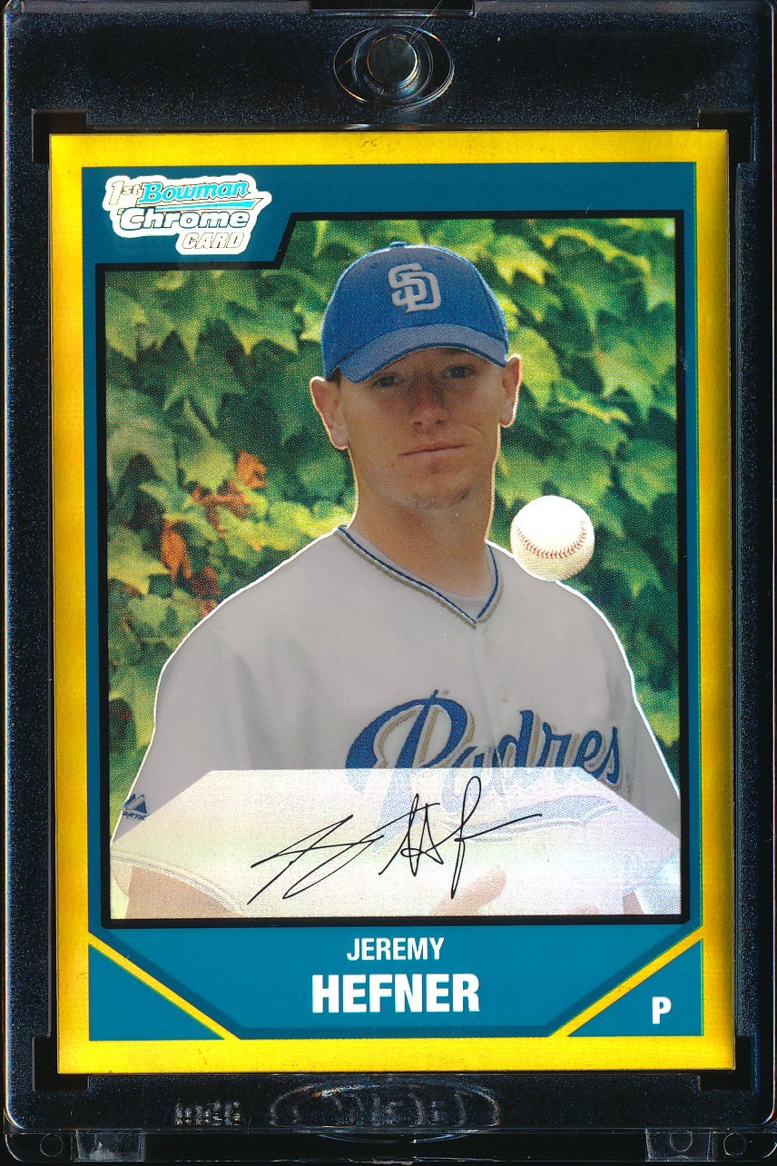 2007 Bowman Chrome Draft Jeremy Hefner Gold Refractor 11/50 #BDPP40