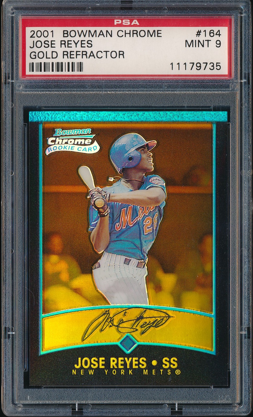 2001 Bowman Chrome Jose Reyes Gold Refractor 74/50 #164 PSA 9
