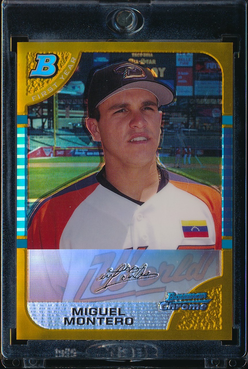2005 Bowman Chrome Draft Miguel Montero Gold Refractor 5/50 #BDP137