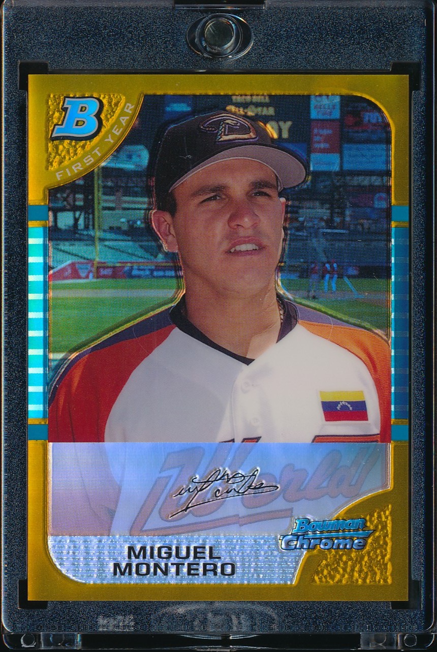 2005 Bowman Chrome Draft Miguel Montero Gold Refractor 6/50 #BDP137