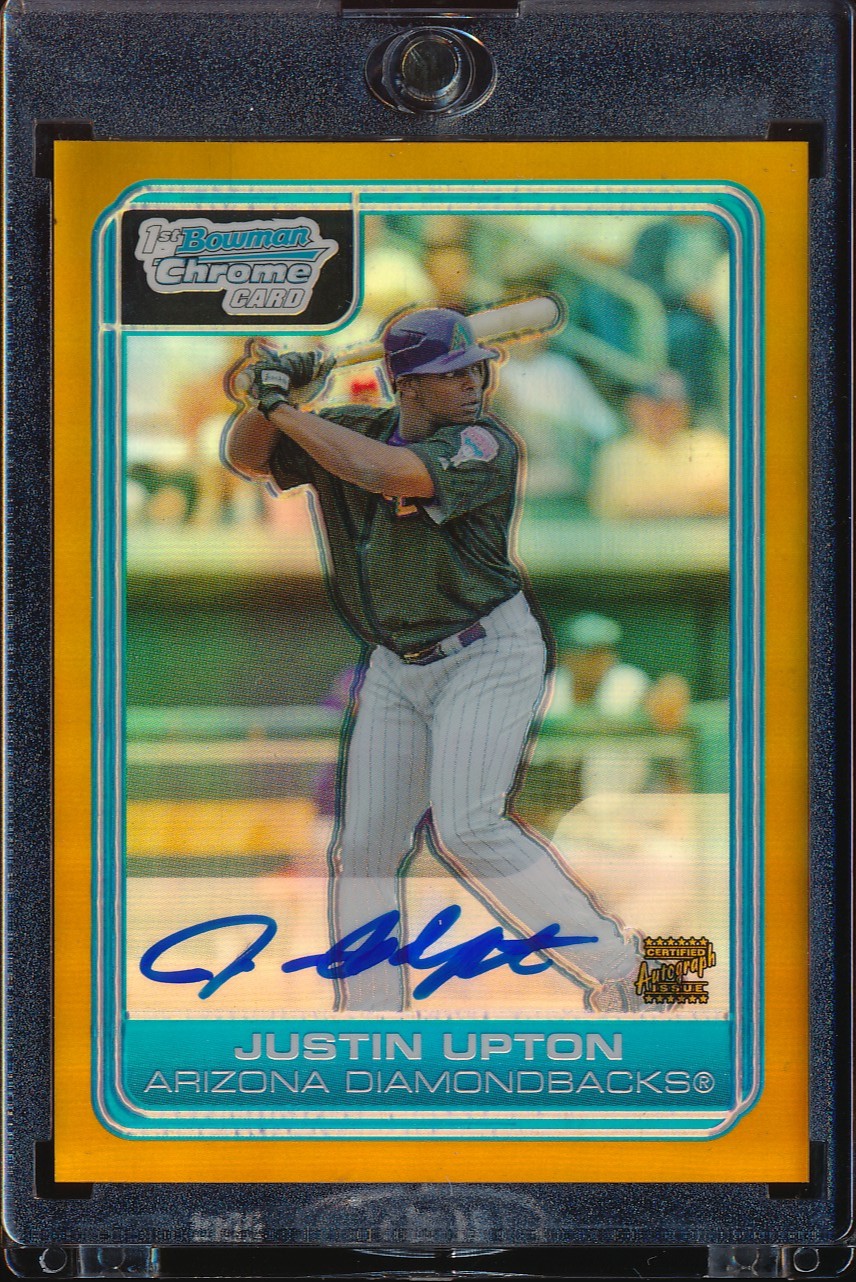 2006 Bowman Chrome Justin Upton Gold Refractor Auto 10/50 #BC223