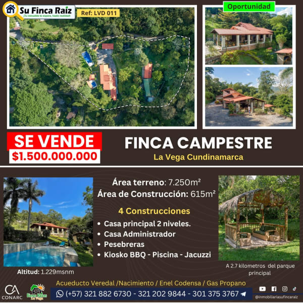 Finca La Ceibita - Guacamayas en venta La Vega, Cundinamarca