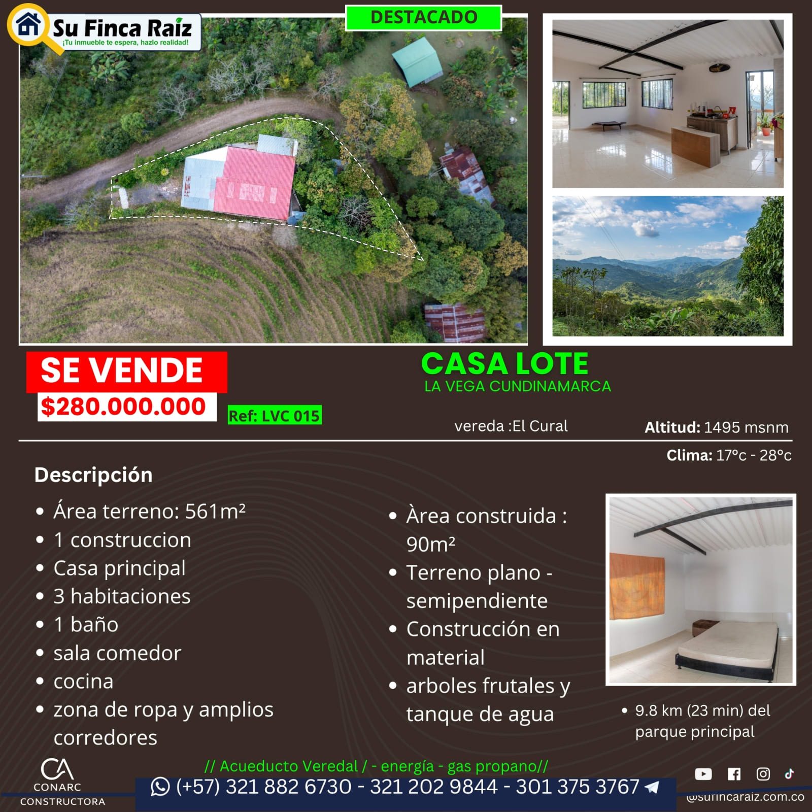 Lvc 015 Casa Lote La Paloma $280 en venta La Vega, Cundinamarca