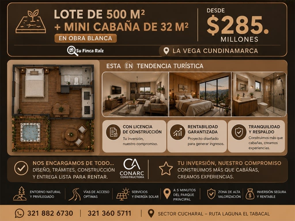 Proyecto Cabañas Top 32: Lotes Campestres en La Vega