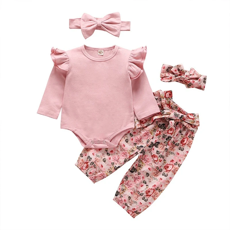 3 pieces baby girl bodysuit romper dress