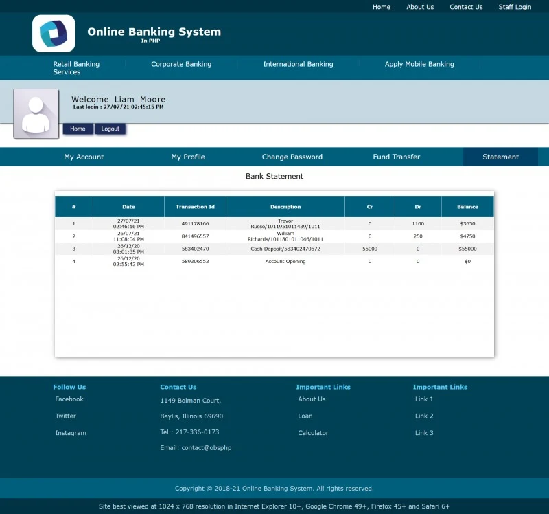 Old Cargo Online Banking Website  PHP Script – E-Readers