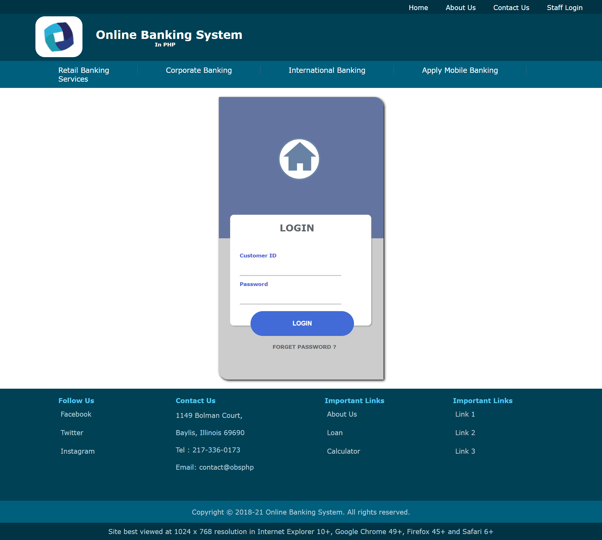 Old Cargo Online Banking Website  PHP Script – E-Readers