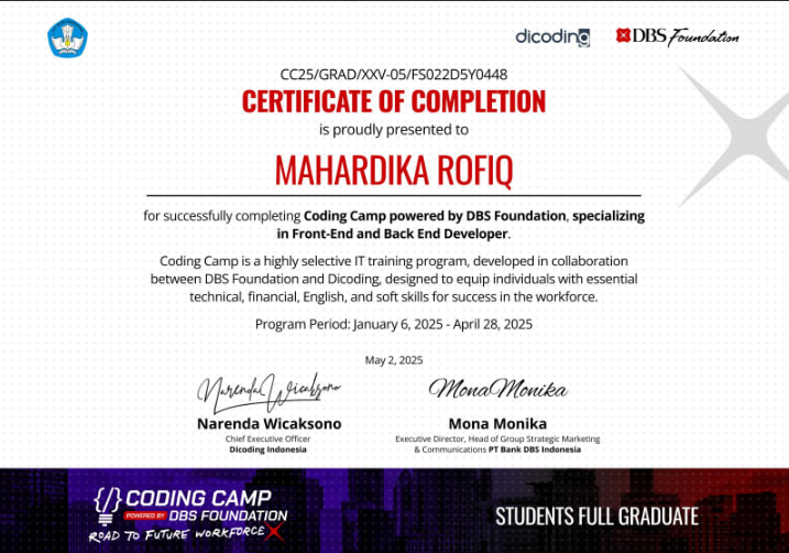 Fullstack Certificate