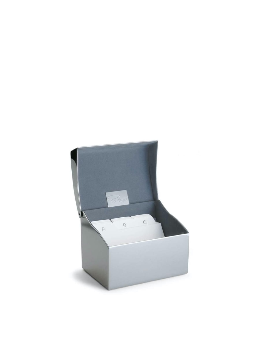 Clip Business Card Box With Index White Almonds