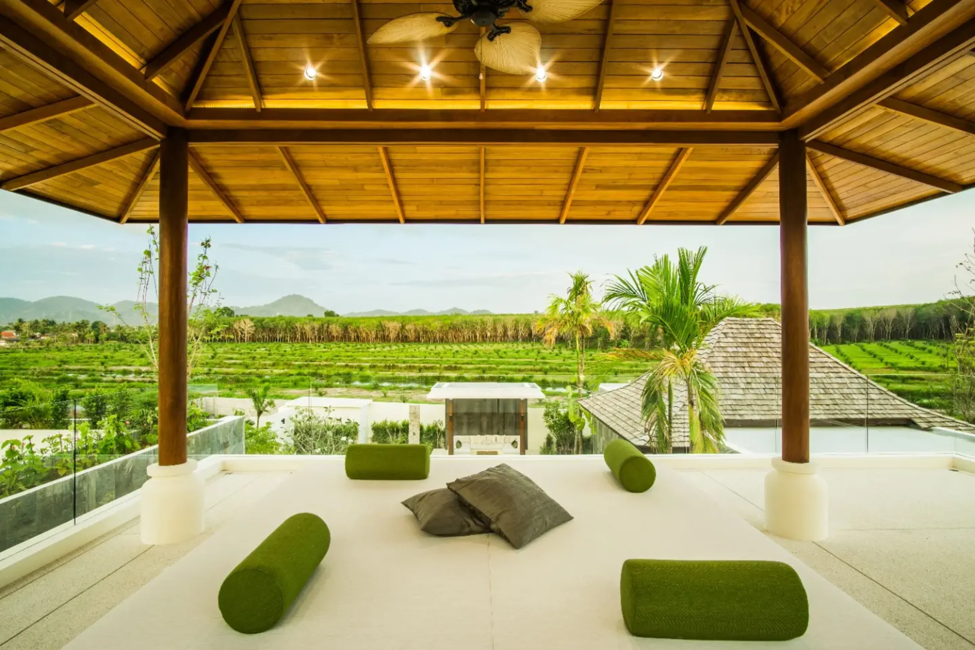 Contemporary pool villa in lush greenery