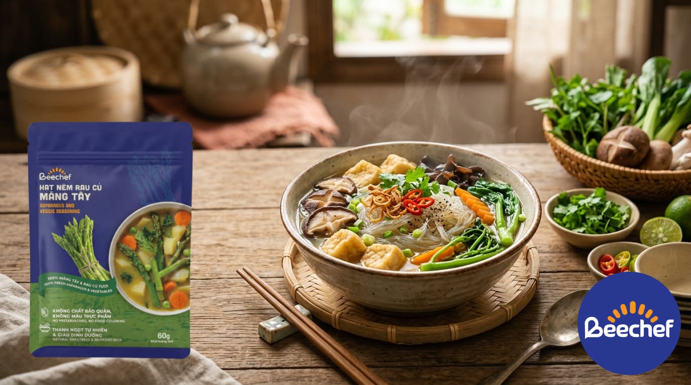 Công Thức Món Chay: Miến Chay Rau Củ Healthy Với Hạt Nêm BeeChef