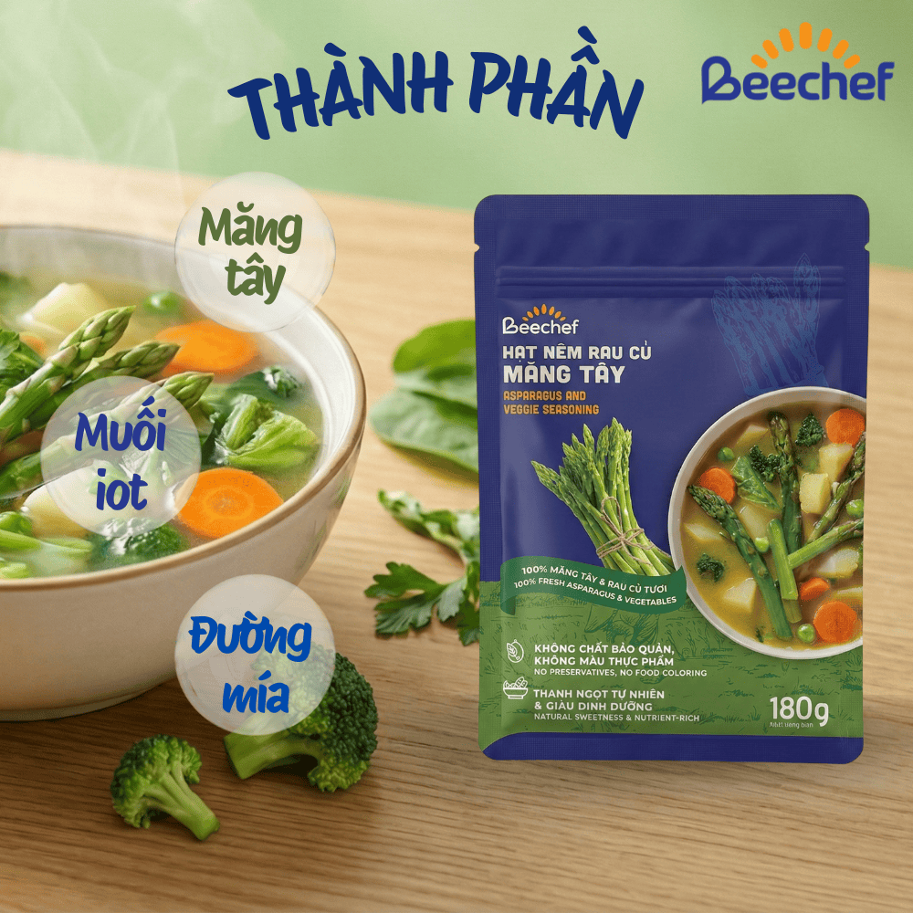 Hạt Nêm Rau Củ Măng Tây 180g