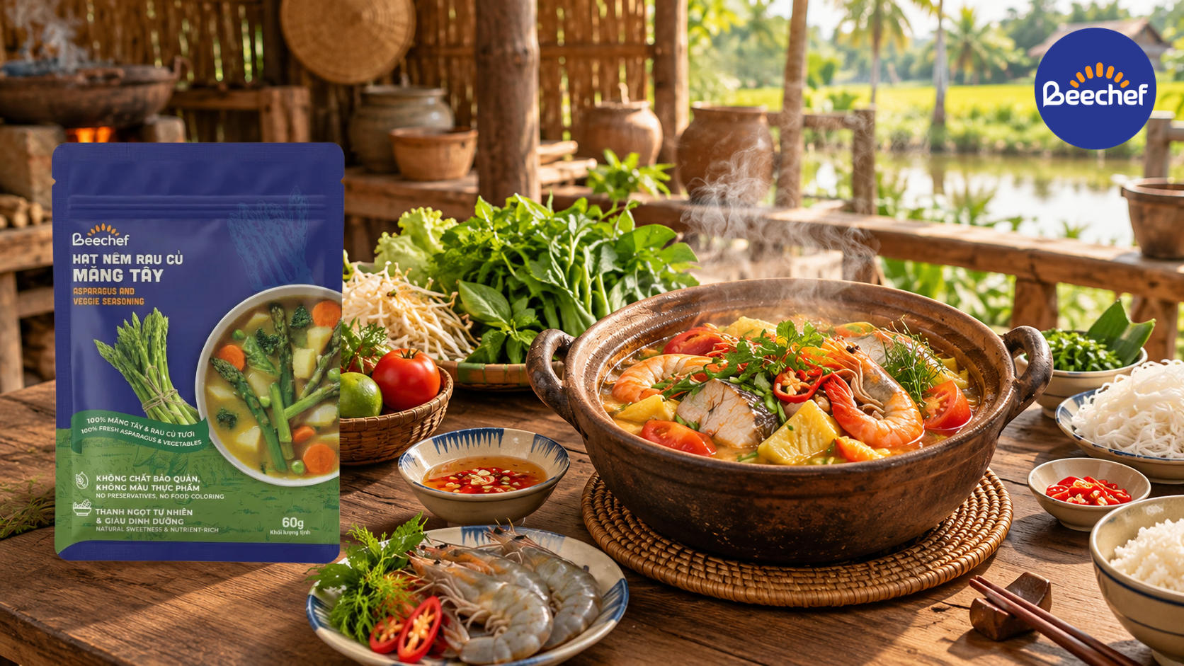 Hạt nêm Rau Củ Măng Tây BeeChef